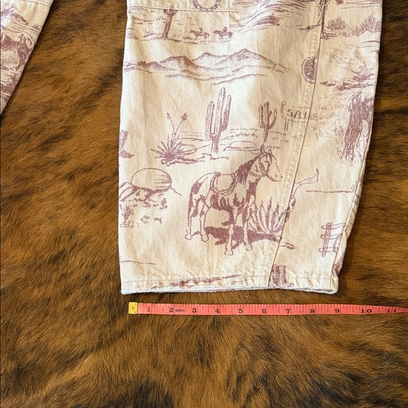 We The Free Western Graphic Barrel Jeans in Tan and Brown Women’s - Picture 7 of 11